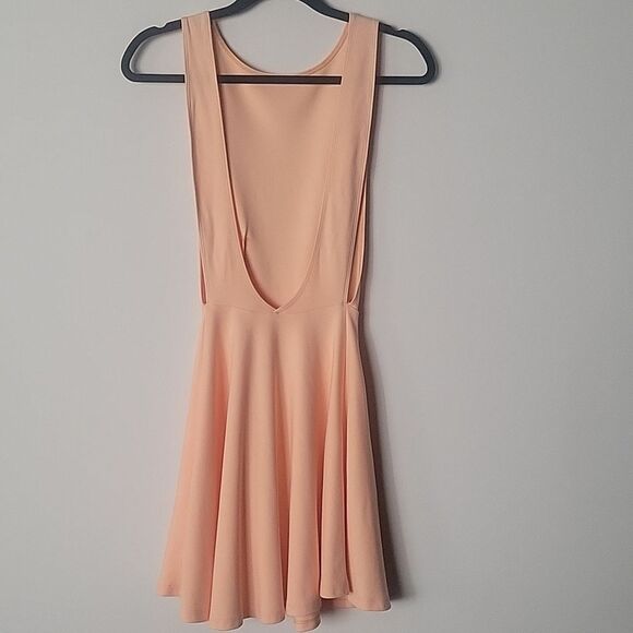 NEW American Apparel Peach Orange Y2k Skater Mini Fit Flare Dress S Indie Sexy - Picture 4 of 16